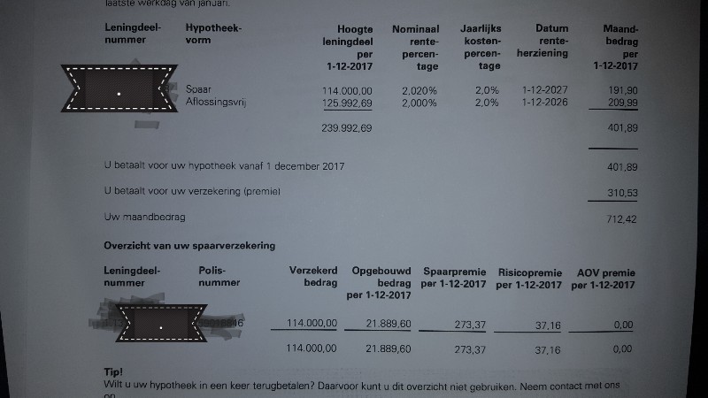 Hierbij de ware cijfers.....<br />Dacht die 21889.60 euro uit de spaardeel , deel van de spaarhypotheek af te lossen en het restant om te zetten in annuiteit of lineair hypotheek en dan wellicht ook 2.02% rente :)